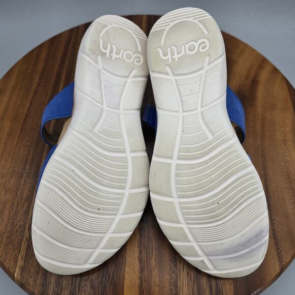 Earth Sandals Women's 6 M Blue Leather Adjustable Strap Open Toe Comfort Shoes - Picture 7 of 8